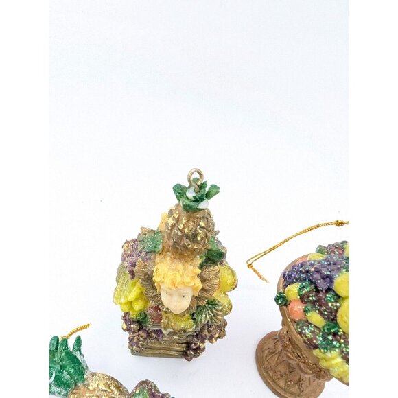 Christmas ornaments Topiary Fruit French Sparkle Cherubs Set Of 3 READ - Picture 8 of 12